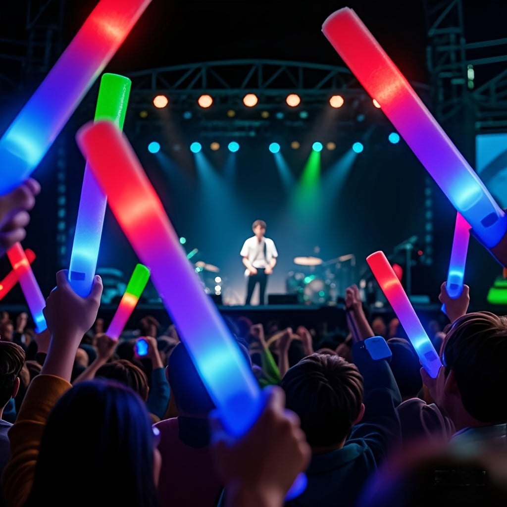 100 pcs Pack LED Foam Light Sticks - 3-Mode Color Changing Flashing Party Favors with Flashing Modes Suitable for Weddings, Birthdays, Concerts, Camping, for - product image 10