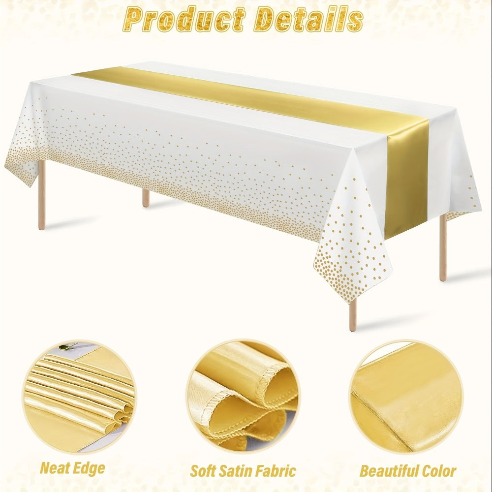 Plastic Party Table Covers for Wedding Birthday Graduation Anniversary Baby Shower Bridal Shower Elegant Bulk Party Decorations | Disposable Tablecloth & Table - product image 3