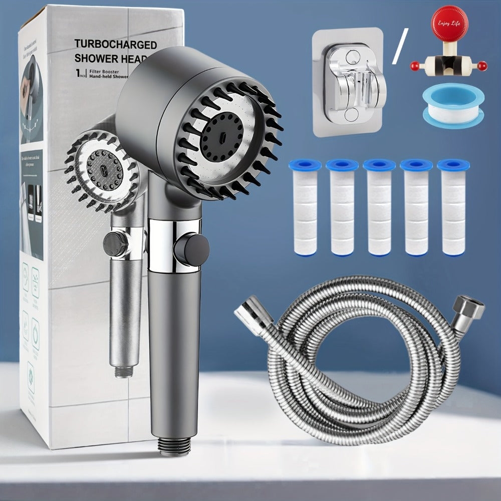 Filtered Handheld Shower Head High Pressure 4 Spray Modes ON/OFF Switch with Hose 5 Filter Elements Pet Shower - product image 5