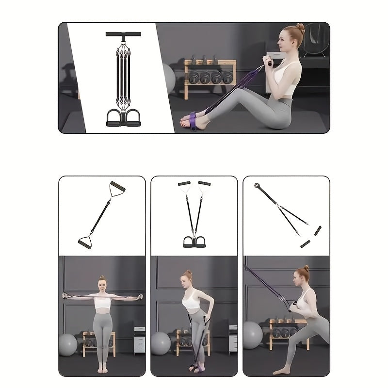 Resistance Band Set 6-in-1 Multifunctional Pedal Puller with Adjustable Tensioner for Body Stretching, Strength Training, Gym Workout & Fitness Exercise - product image 13