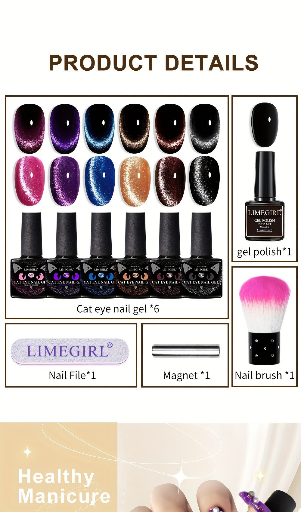 Cat Eye Gel Polish 8ml Holographic Chameleon Flash — Magnetic Sand 3D Color-Shifting Semi-Permanent UV LED Gel Varnish for Salon & Home DIY Nail Art, Gift for Women - product image 11