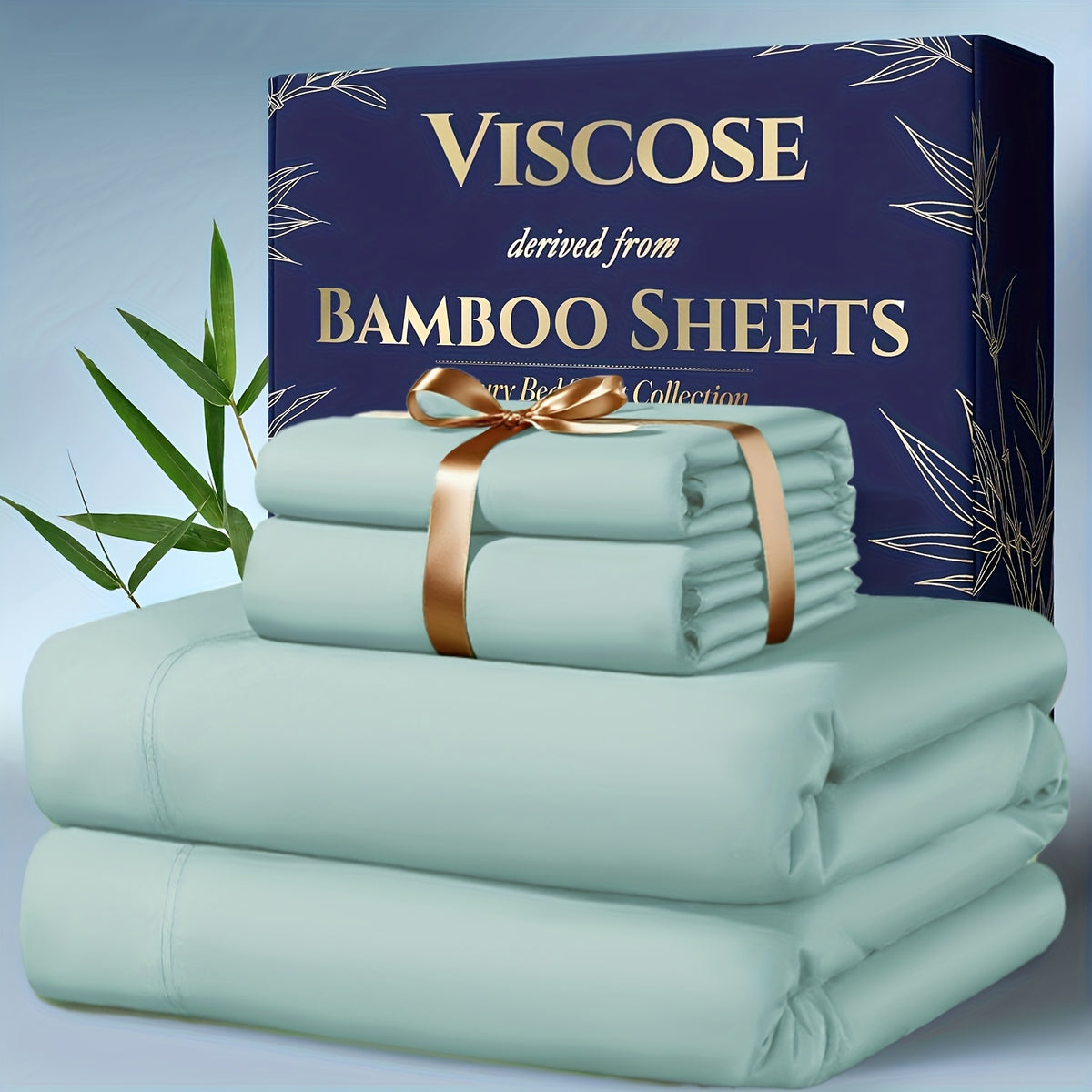4 pcs Bamboo Cooling Bedding - Extra Deep Pocket Breathable and Cooling - Suitable for Hot Sleepers and Sweats, Children Pillowcases, Flat Sheet and Fitted - product image 13