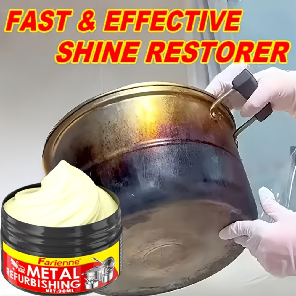 Metal Polishing Paste with Sponge Chrome & Stainless Steel Polish Gloss Agent No Residue Coconut Oil Formula for Painted Metals Car Jewelry Household - product image 2