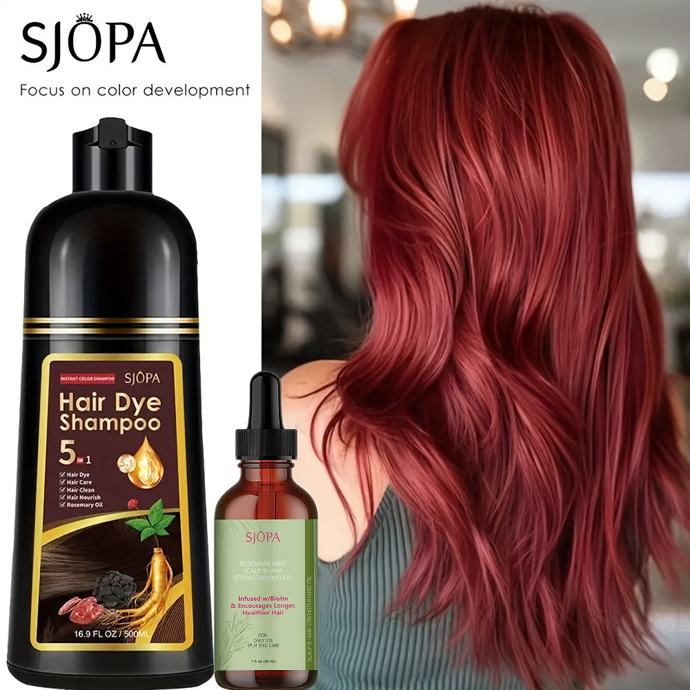 Hair Color Shampoo 5-in-1 Instant Gray Coverage Color Dyeing Conditioner 16.9oz – SJOPA No Ammonia Safe Natural Formula 12 Shades Unisex Men Women - product image 17