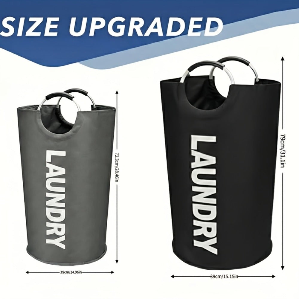 Laundry Basket 2pcs Large Foldable 25.1 Gallon, Collapsible Elevated Hamper with Half-Ring Handles for Bedroom, Bathroom & Laundry Room, Multiple Color Options - product image 4