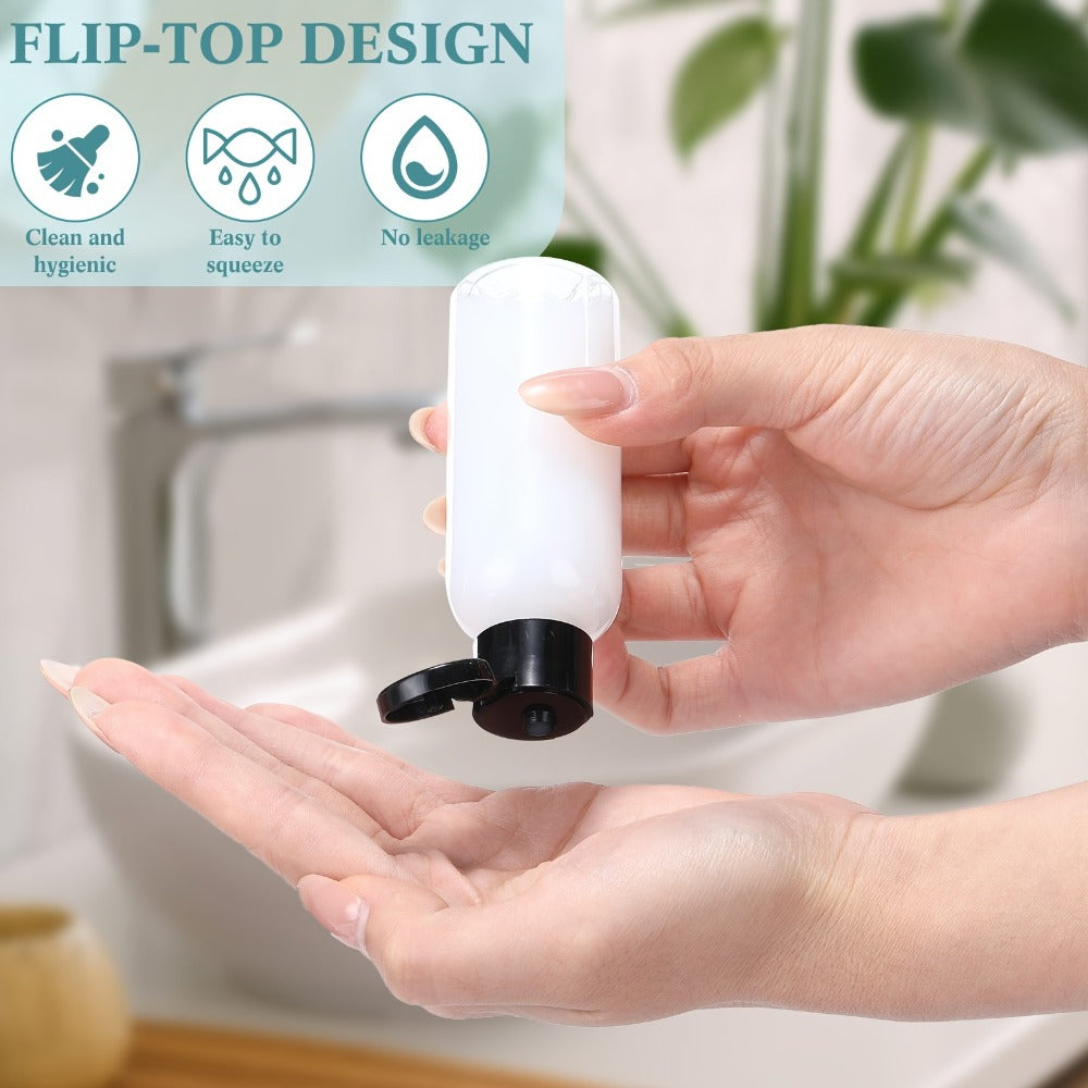 Squeeze Bottles 2oz Flip Cap 100 Pack Clear Plastic Refillable Travel Dispenser Containers BPA Free for Shampoo Lotion Conditioner Liquid Soap Toner Skincare Salon Bulk Bottles - product image 3
