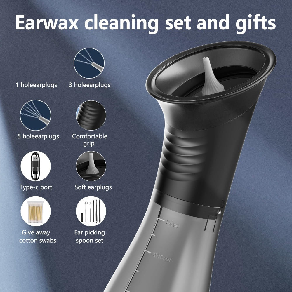 Electric Ear Wax Removal Kit with One-Piece Waste Tank – Water Temperature Sensor, 2000mAh Battery, LED Power Display, Professional Safe Ear Irrigation Cleaner - product image 4