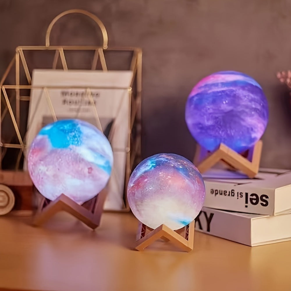 3D Moon Lamp 16 Colors LED Night Light with Remote Control USB Powered Solid Wood Stand 16 Inch Colorful Ball Moon Light Unique Birthday Gift for Bedroom Home Decor Kids Adults - product image 8