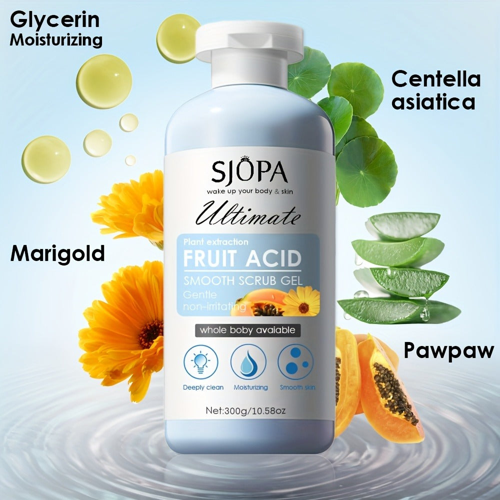 Body Scrub Exfoliating Gel Set 300g with Bath Cloth — Aloe Vera Papaya Chamomile Deep Cleansing Moisturizing Whole Body Scrub for Women Men All Skin Types, Brightening Spa Gift - product image 8