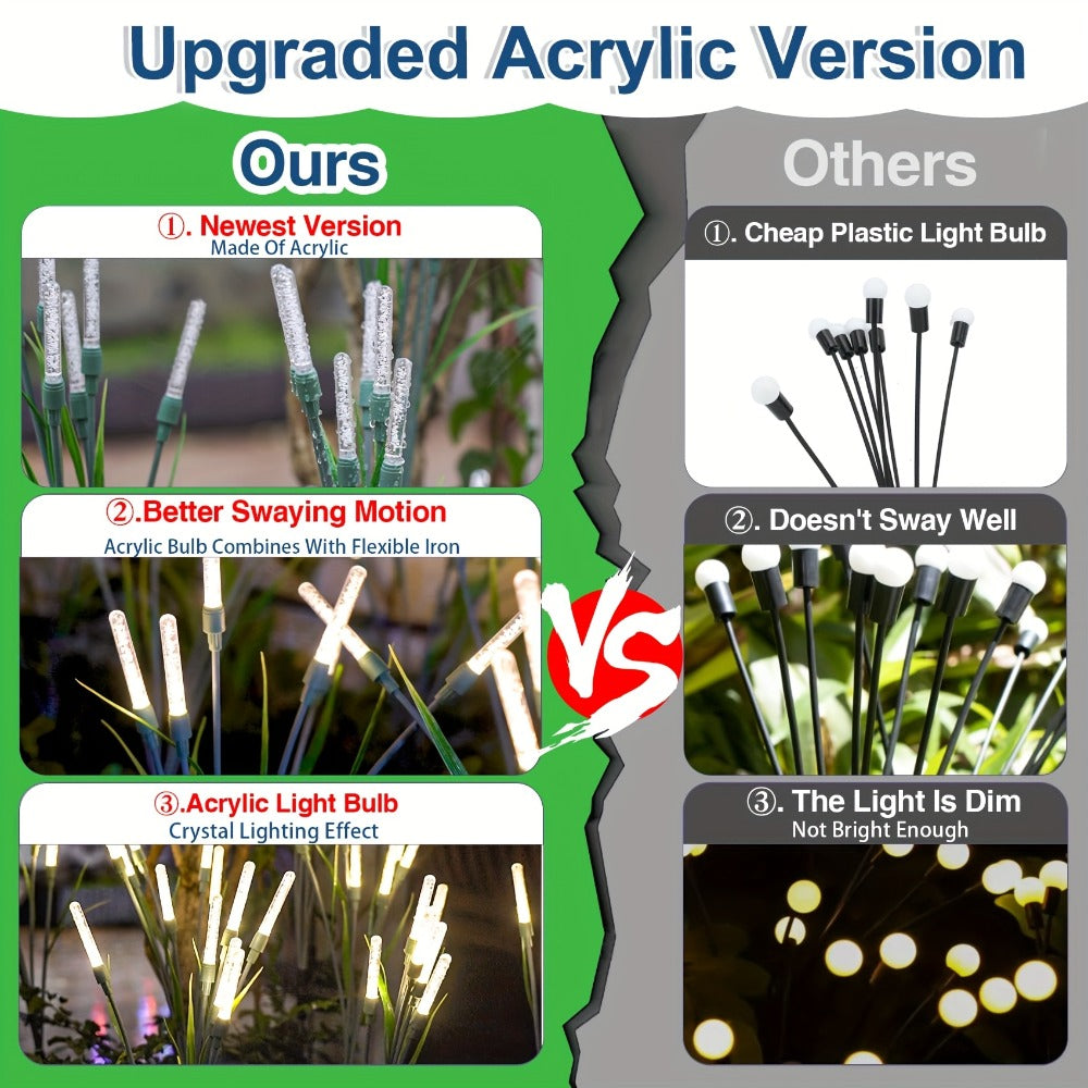 Solar Bubble Pathway Lights Outdoor 4 Pack – IP44 Waterproof Acrylic Reed Stake Lights Auto On/Off Dusk to Dawn | Warm White Solar Powered LED for Garden, Yard, Driveway, Walkway & - product image 4