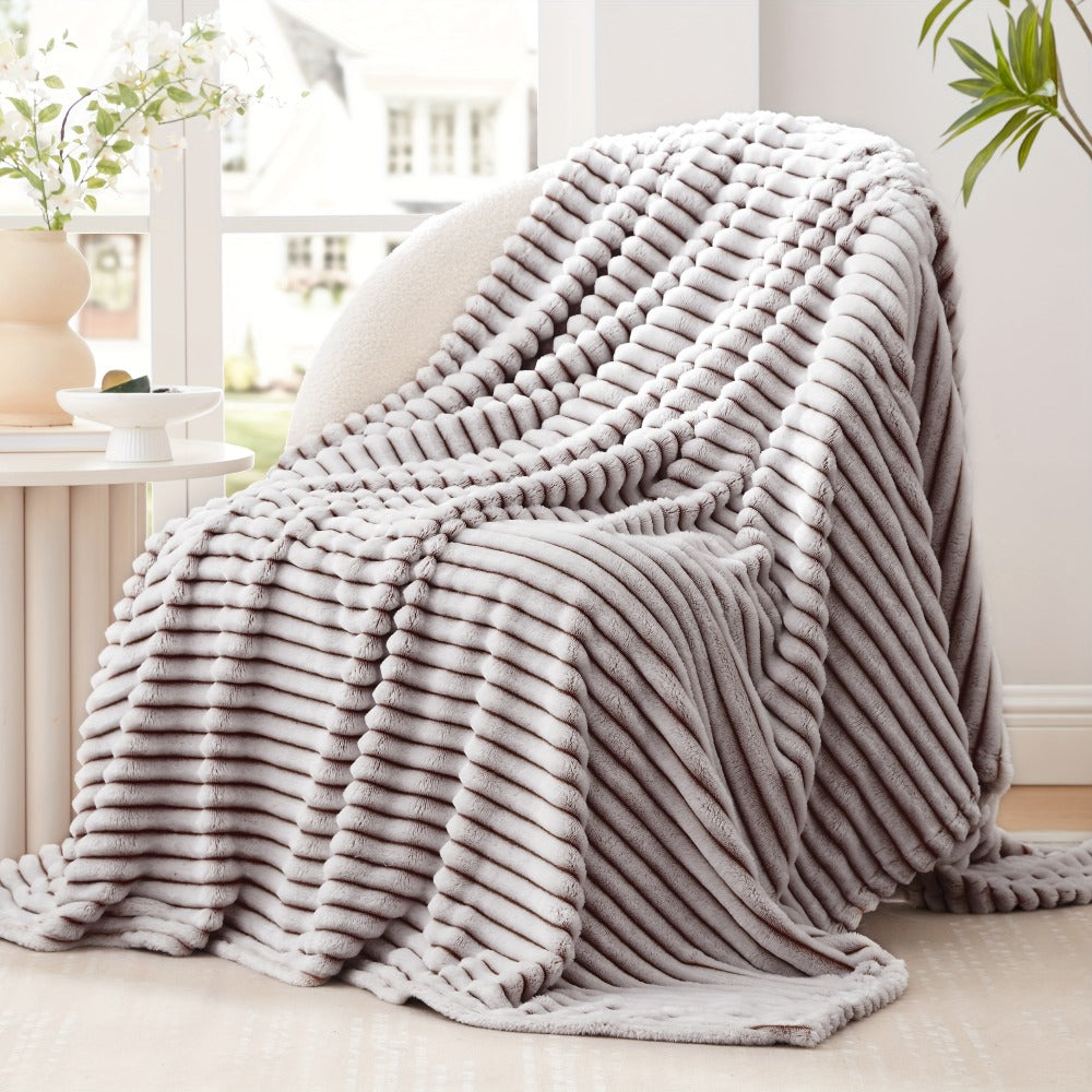 Jacquard Knit Checkered Blanket – Soft Cozy Fluffy Plaid Throw for Couch, Bed & Sofa, All Seasons, 4 Colors, Throw to King Size - product image 9