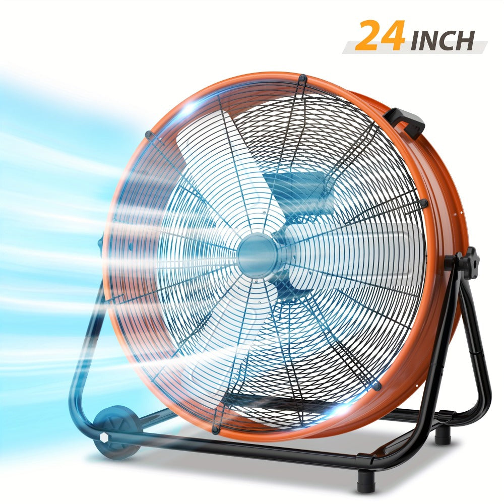Industrial Drum Fan High Velocity Floor Fan 24 30 Inch | 3-Speed Heavy Duty Metal Air Circulator 360 Tilt Casters ETL Listed | Powerful Warehouse Garage Workshop Patio Commercial F - product image 6