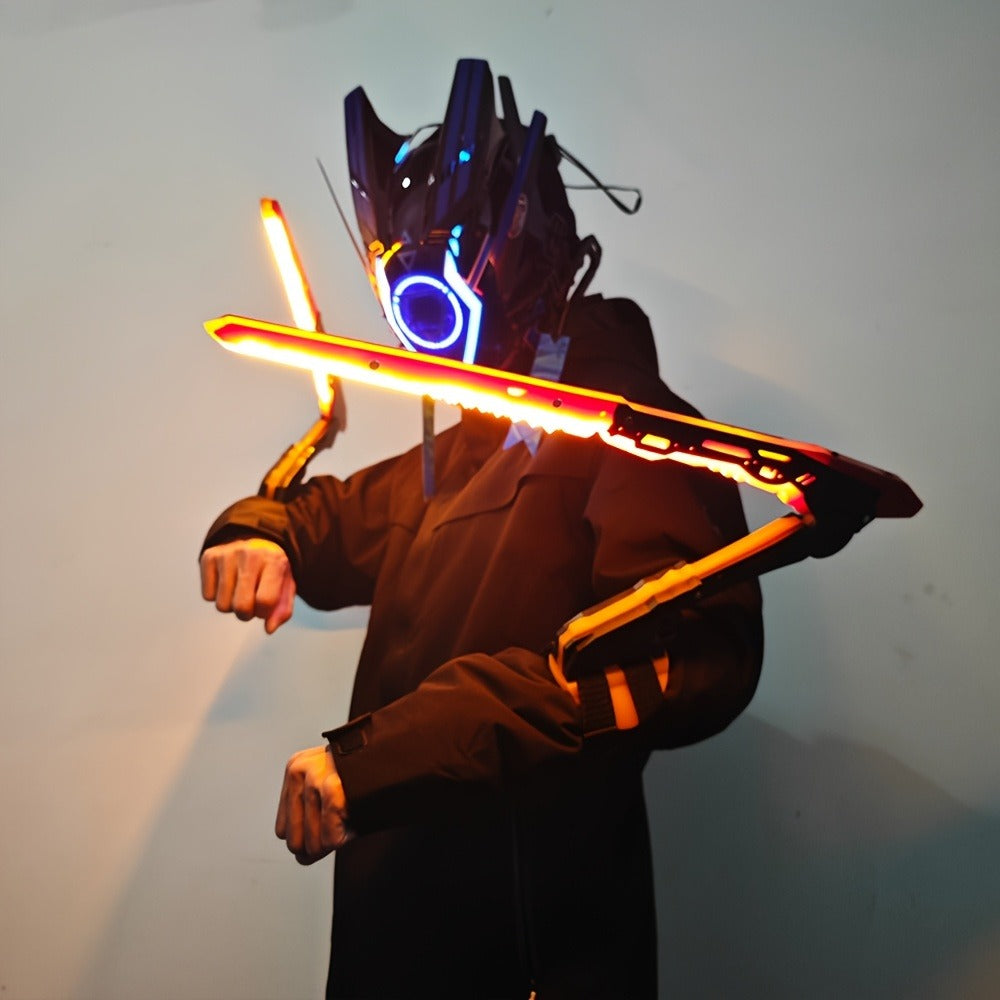 Luminous Blade for Halloween Costume Cosplay Sci-Fi Role Play Party, Rechargeable Red & Blue Single or 2pcs Set for Men & Women – LED Mantis Knife Cyberpunk - product image 12