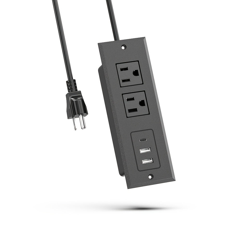 Recessed Power Strip Flush Mount Desk Outlet with USB-C & USB-A Ports In-Desk Power Grommet for Conference Room Office Table Furniture 1.5m Cord - product image 7