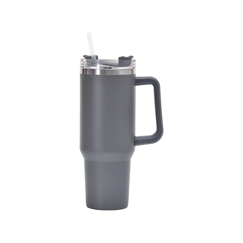 Double-Wall Vacuum 304 Stainless Steel Travel Cup, Leakproof & Rustproof, Hot & Cold Drinks, 15 Colors, Perfect Gift for Christmas, Travel & Outdoor | Insulated Tumbler 40oz with Handle & Straw Lid