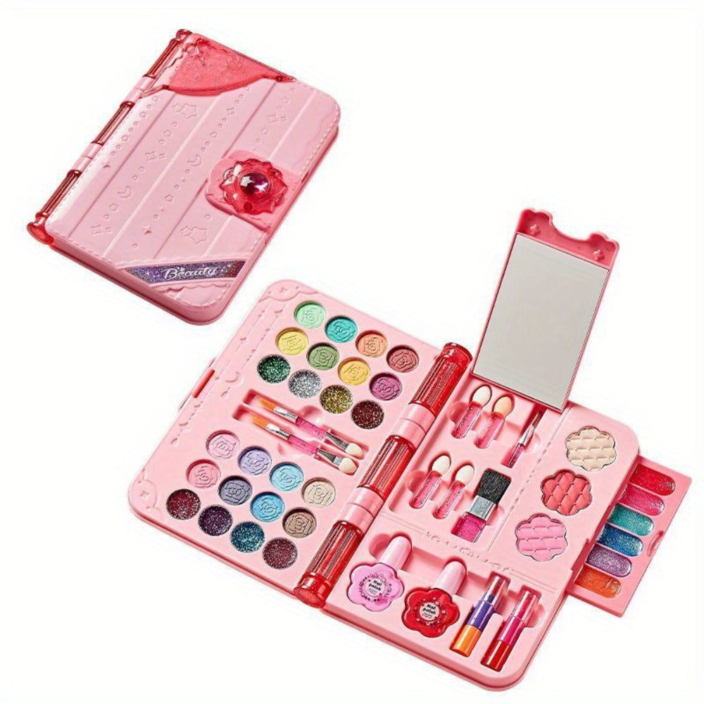 Kids Washable Makeup Set with Mirror — Princess Makeup Case for Girls, Birthday & Halloween Gift, Safe Non-Toxic Cosmetic Play Set for Children - product image 6