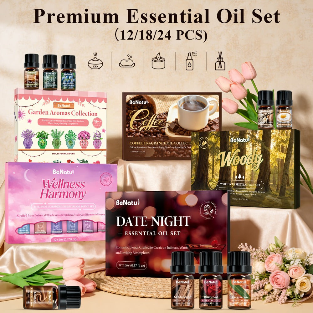 Essential Oil Set for Diffuser Humidifier Candle Making, Woody Coffee Date Night Garden Aroma Botanical Fragrance Oils, Sandalwood Cedarwood Lavender Peppermint Scents, Christmas V - product image 6
