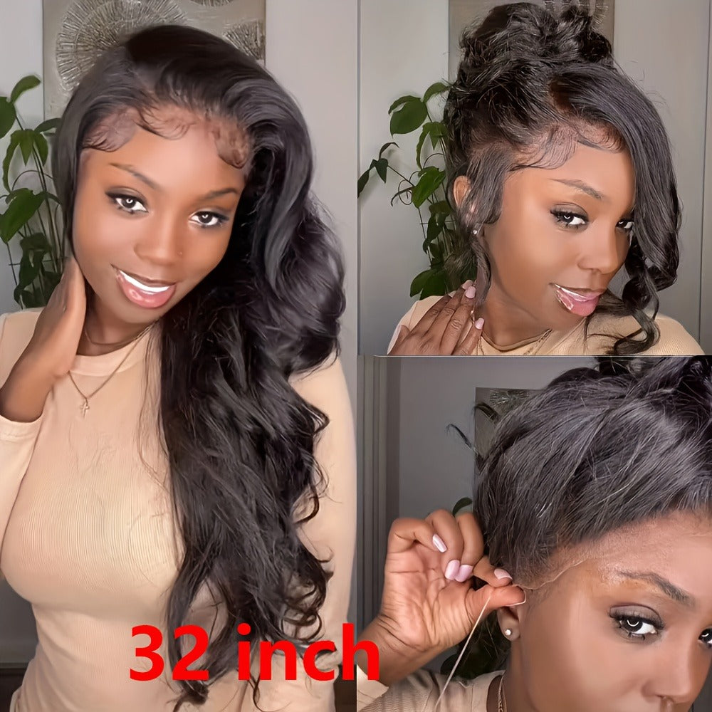 Body Wave Lace Front Wig Synthetic Glueless Heavy Density 26-34 Inch | Dark Brown Red Orange-Red Black Long Wavy Women Daily Wear Party Cosplay - product image 13