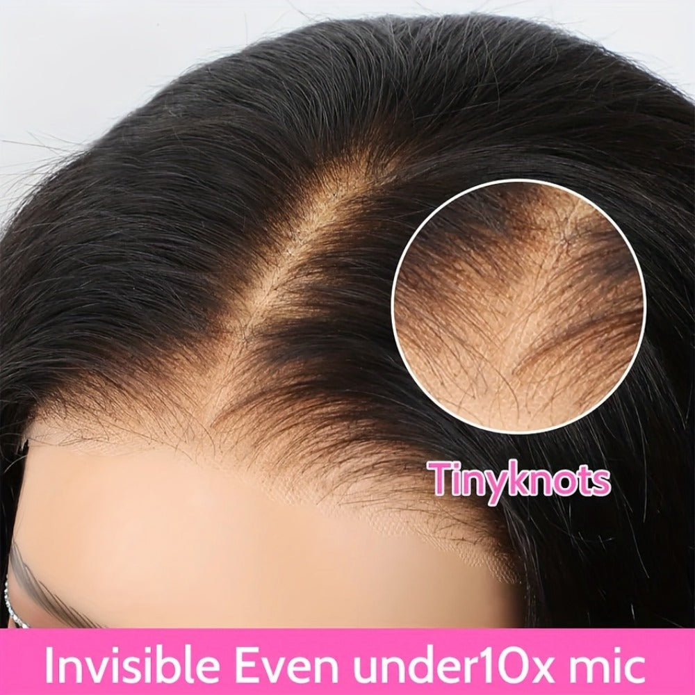 250% Density HD Lace Closure Wig Human Hair Straight Bob Glueless 4x4 Pre-Plucked Pre-Cut Natural Hairline Beginner Friendly 8-16 Inch Natural Black - product image 8