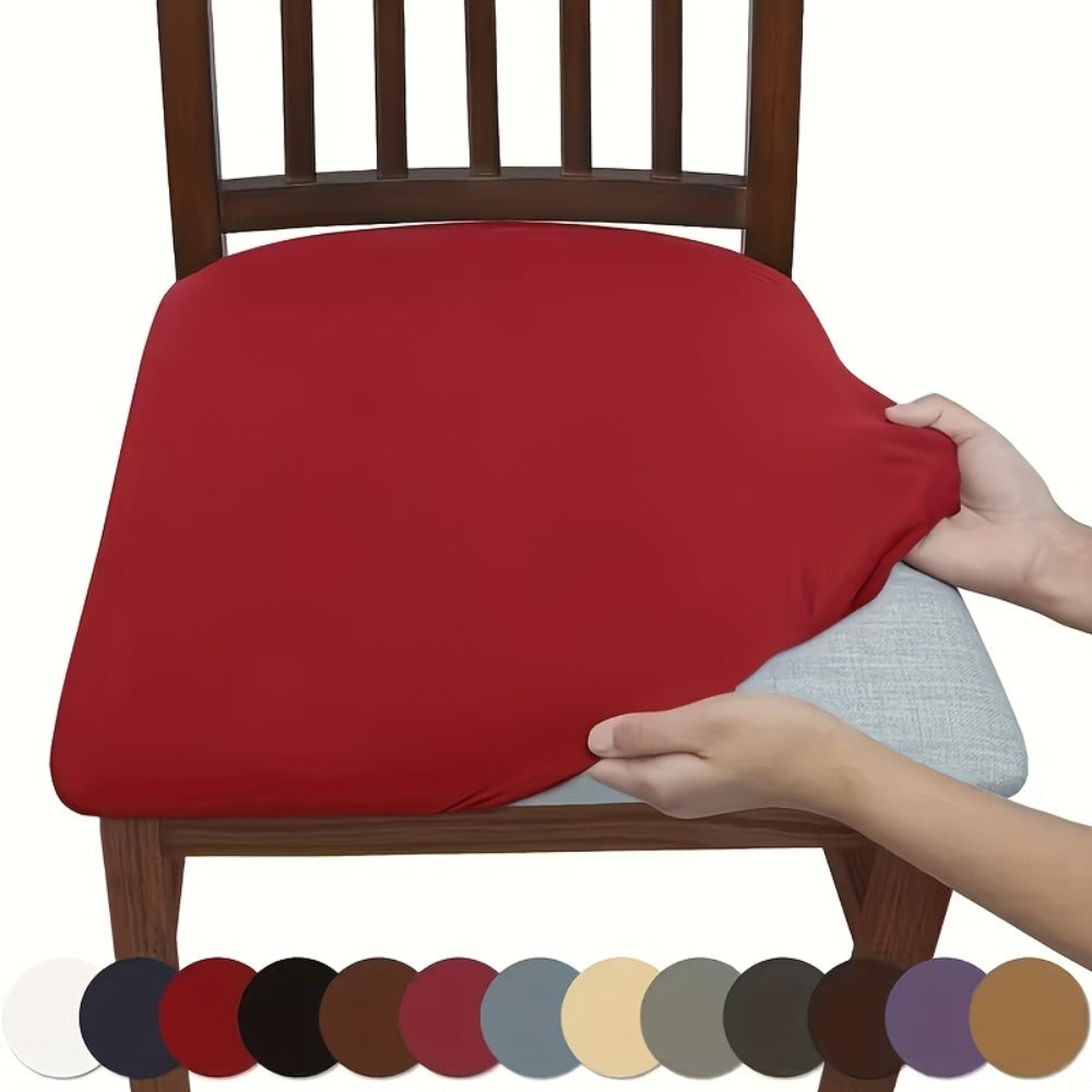 Dining Chair Covers Set of 4 Stretch Elastic Seat Slipcovers Soft Brushed Polyester Solid Color Chair Protector for Home Office Kitchen - product image