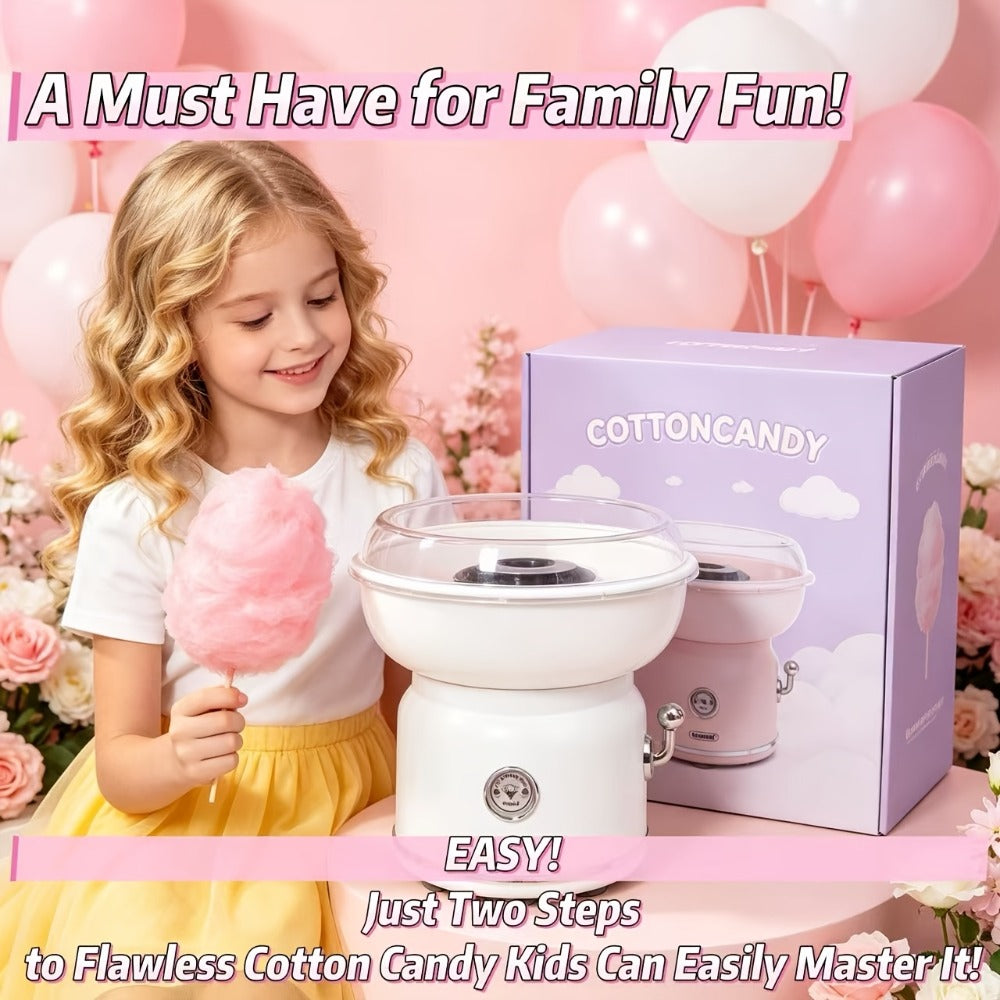 Cotton Candy Machine for Home & Commercial Use – Desktop Tabletop Floss Maker, Food-Grade Anti-Scald Design, Makes Colorful Fancy Spun Sugar, Includes Colored Sugar & Rolling Stick - product image 7