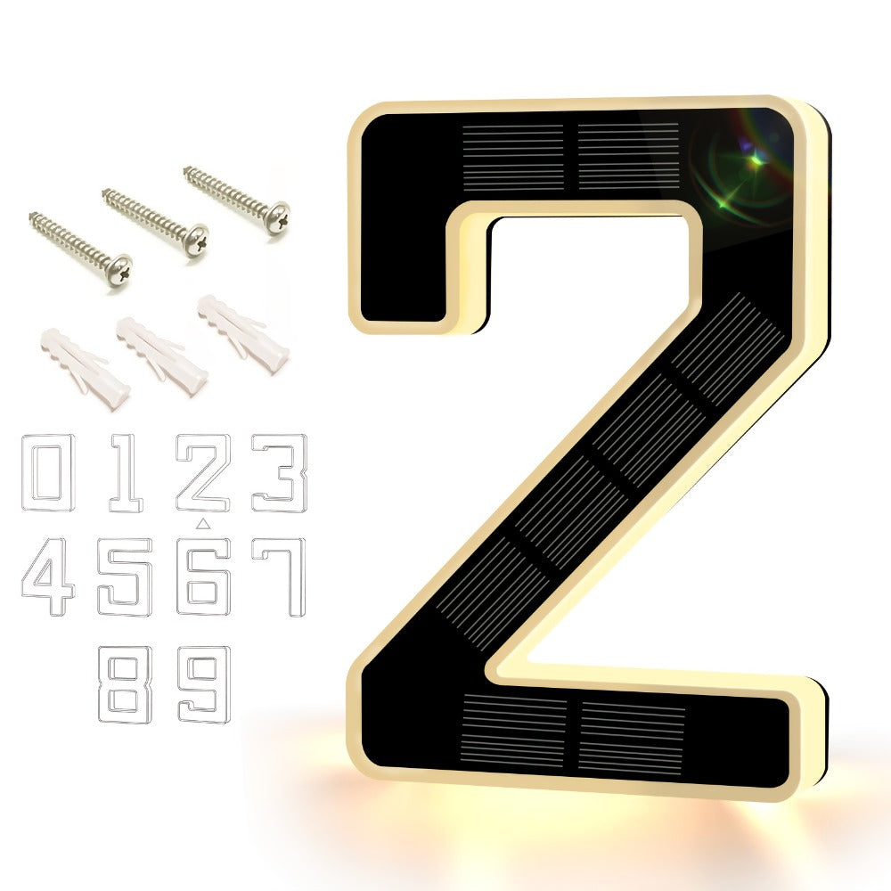 LED Solar House Number Light 6.7 Inch Wall Mounted – Smart Sensor Illuminated Address Number for Home Decor, No Wiring Energy-Saving Solar Powered Outdoor Light - product image 7