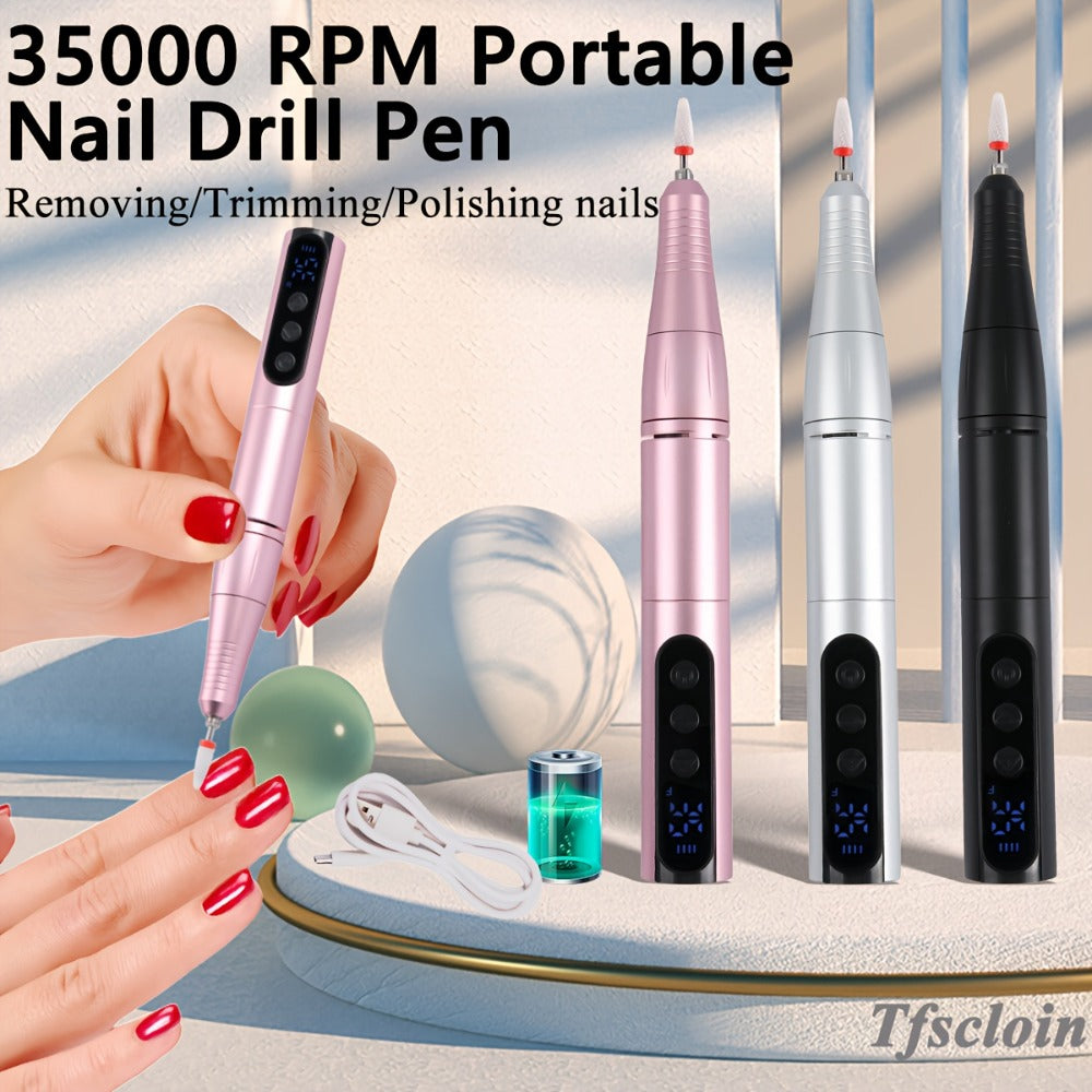 35000RPM Electric Nail Drill Rechargeable – Portable USB-Powered Low Noise Nail Efile for Manicure & Pedicure | Professional Cordless Nail Drill for Acrylic & Gel Nails, Gift for W - product image 15