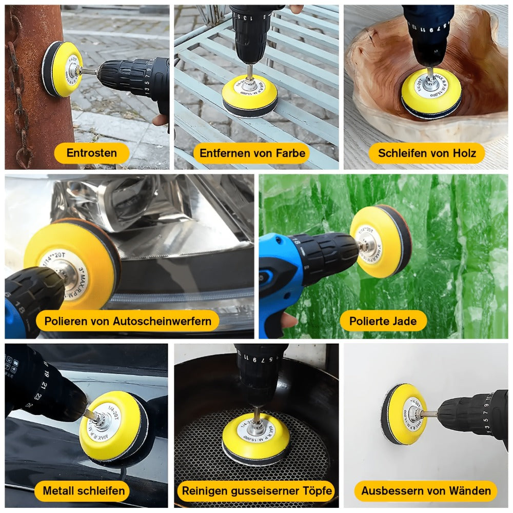 Sanding Disc Drill Polishing Kit 133PCS 3 Inch Hook and Loop Wet Dry Sandpaper Buffing Pads for Car Headlight Restoration Wood Metal Glass Resin Epoxy Rotary Tool Set - product image 2