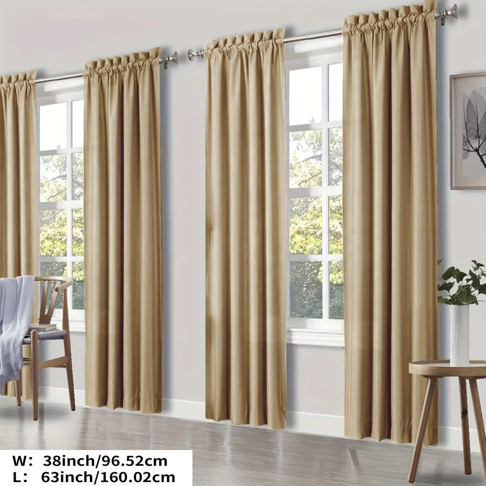 Blackout Curtains 4 Panels Thermal Insulated Room Darkening Drapes – Rod Pocket, Energy Saving, Solid Color for Bedroom & Living Room, 7 Colors & Multiple Sizes - product image 32