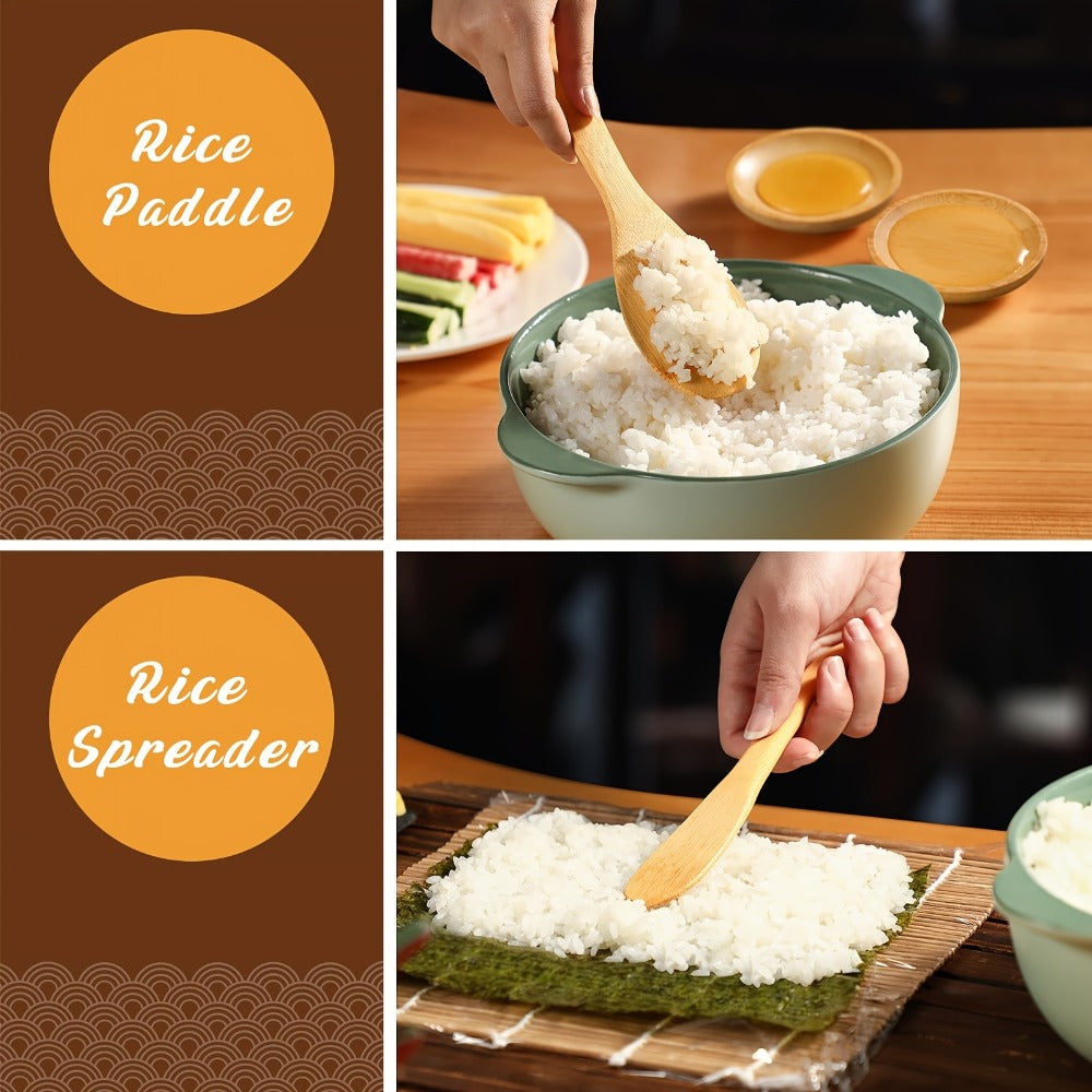 Sushi Making Kit 22-in-1 with Bamboo Rolling Mats Chef Knife Triangle Nigiri Gunkan Molds Chopsticks Beginner Guide – Complete DIY Sushi Set for Home Kitchen Japanese Cooking Gift - product image 14
