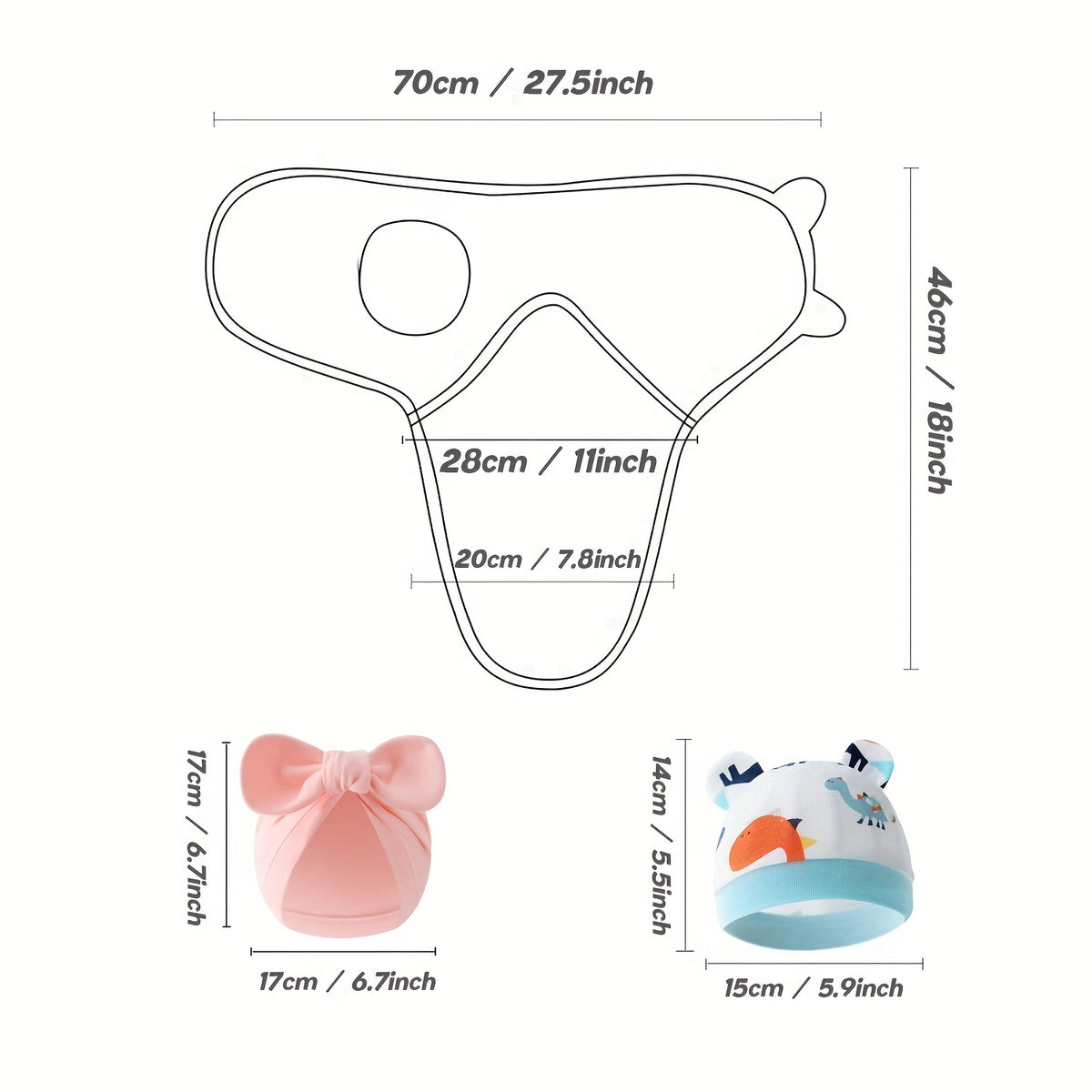Newborn Blanket and Baby Hat, Suitable for 0-3 Months Old, The Design Mimics The Shape of The Womb and Is Available in Multiple Colors. A Must-Have for Newborns - product image 2