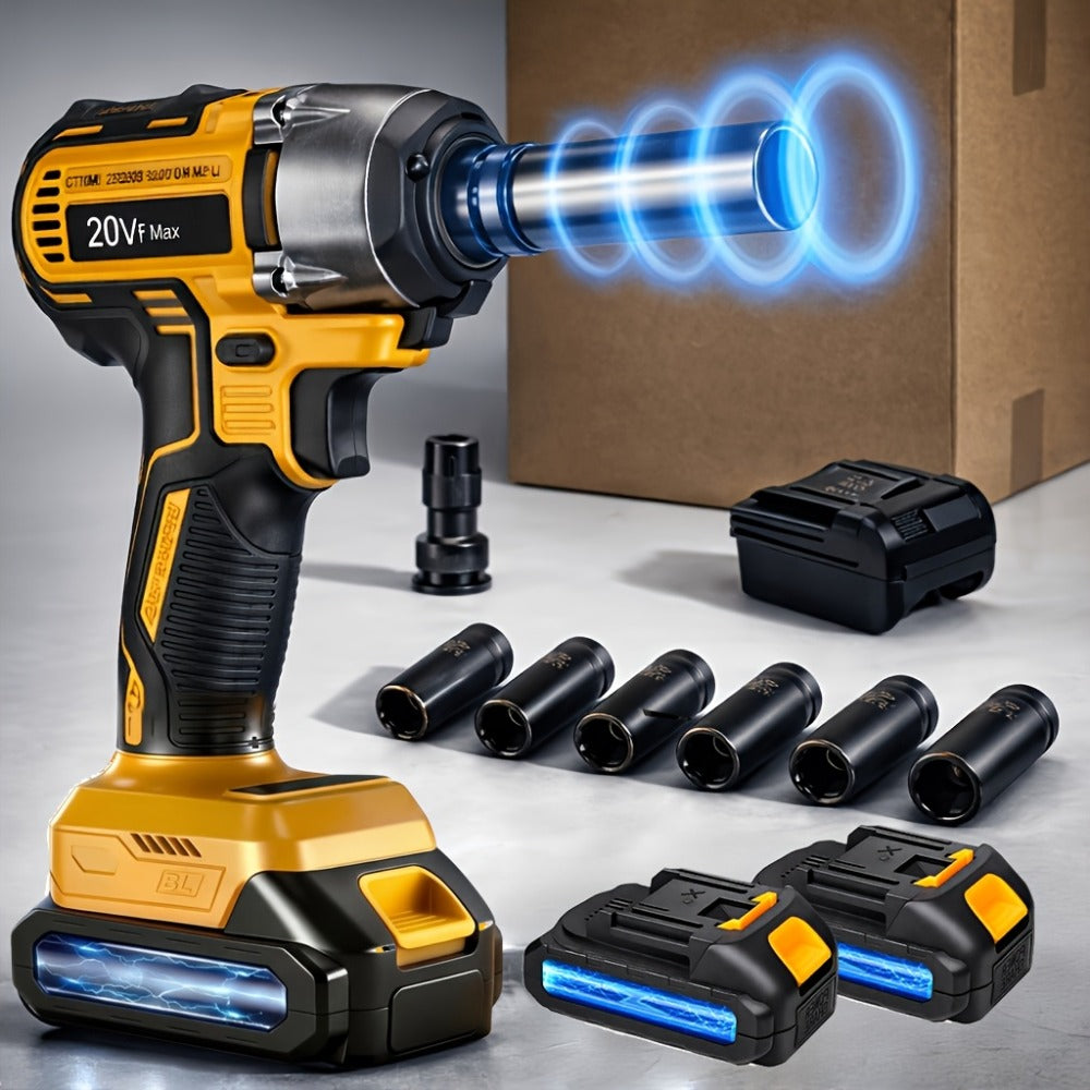 Cordless Impact Wrench 1/2 Inch Brushless – 450N.m 259Ft-lbs High Torque Impact Gun, 3300RPM Variable Speed, 12 Sockets, Fast Charger & Dual Battery Options for Auto Repair & Home  - product image 9