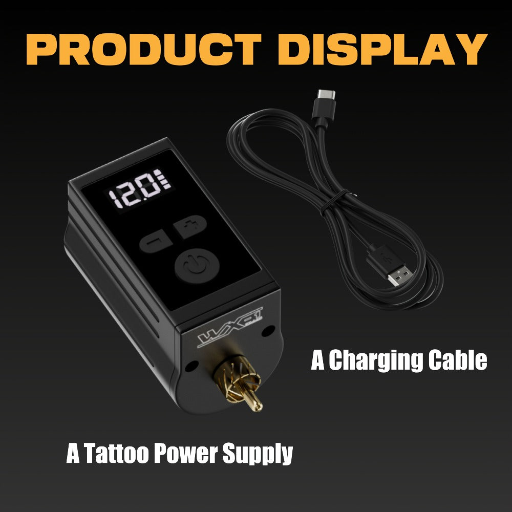 Wireless Tattoo Battery Power Supply 1450mAh Neebol WX-1 Plus — RCA LED Display, 12V Boost Mode, 6-Hour Runtime, USB-C Charging, for Rotary Machines & PMU Pens - product image 6