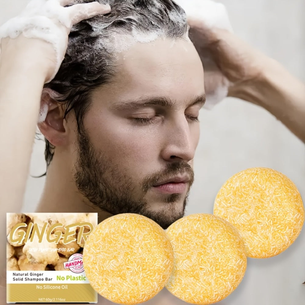 Ginger Shampoo Bar 3pcs × 60g — Natural Handmade Solid Shampoo Bar, Sulfate-Free, Paraben-Free & Vegan | Scalp Stimulating Ginger Formula for Hair Growth | All Hair Types | Unisex  - product image 10