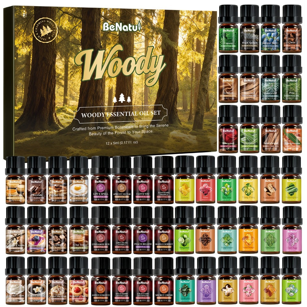 Essential Oil Set for Diffuser Humidifier Candle Making, Woody Coffee Date Night Garden Aroma Botanical Fragrance Oils, Sandalwood Cedarwood Lavender Peppermint Scents, Christmas V - product image