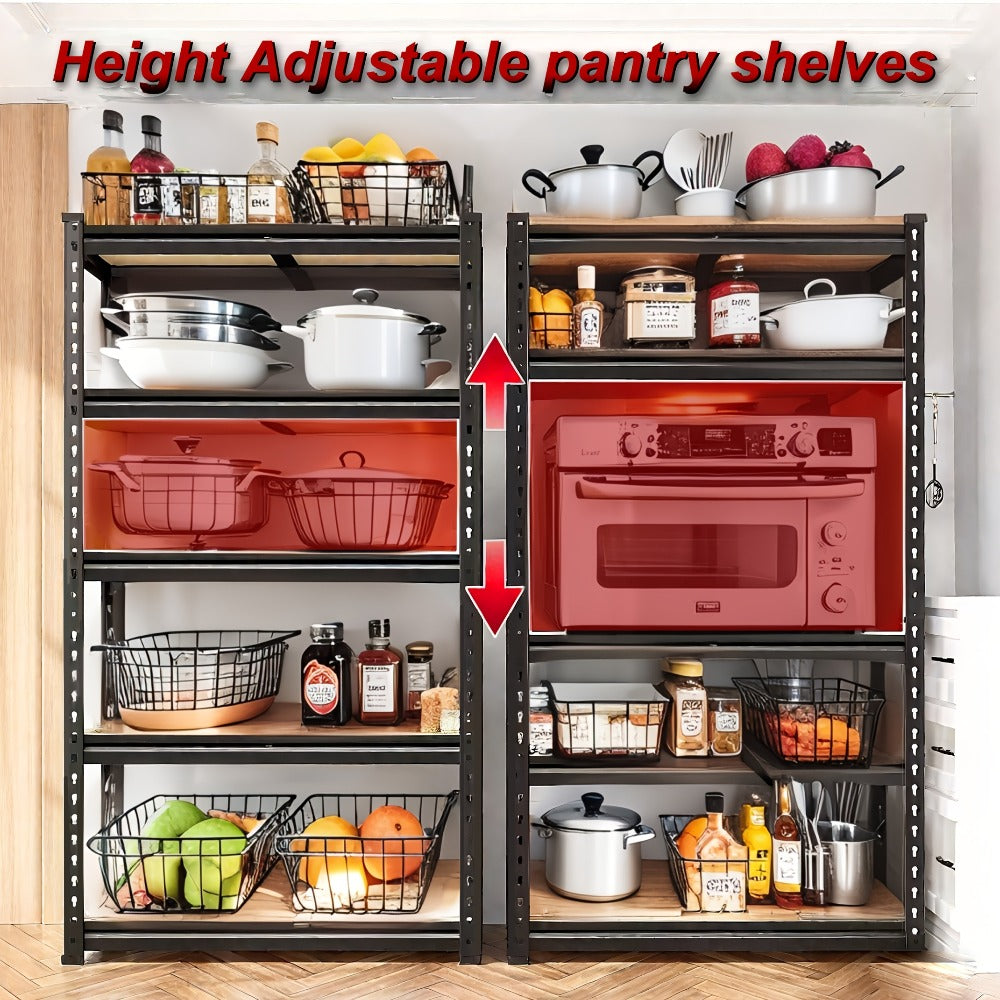 Heavy Duty Shelving Unit 5-Tier Metal Storage Shelves 2000 LBS Capacity, 60"H x 28"W x 12"D Adjustable Steel Rack for Garage, Closet, Pantry & Basement Organization, Easy Assembly  - product image 5