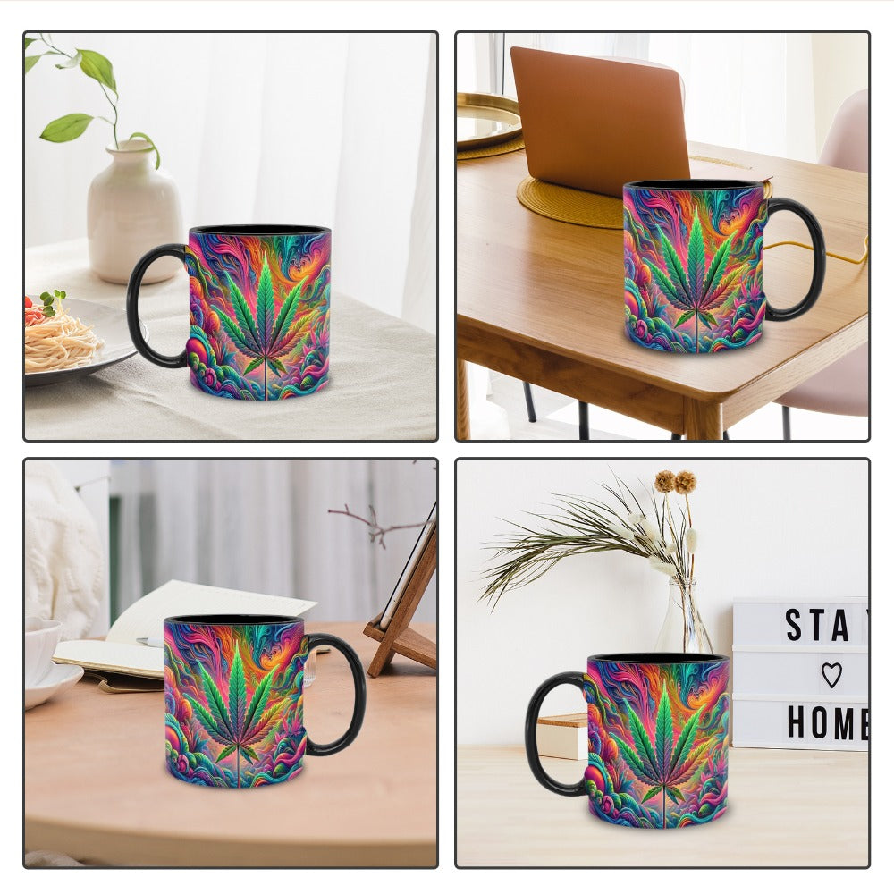 Psychedelic Print Ceramic Mug 11oz – Unique Artistic Coffee Mug for Living Room Office & Cafe | Cool Gift for Friends | Novelty Tea Cup with Bold Colorful Design - product image 6