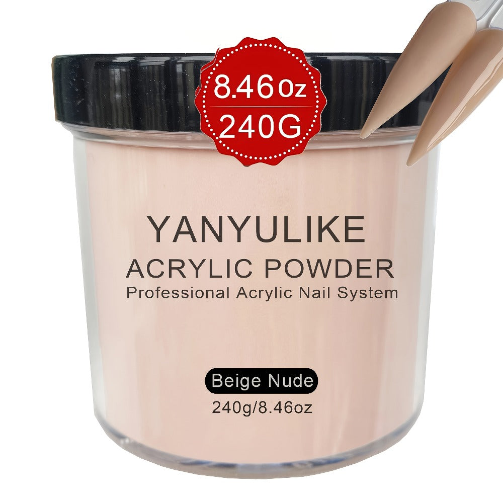 Acrylic Nail Powder 8oz Professional Clear Pink Nude White Fast Set No Lamp Required for Nail Extensions 3D Nail Art Carving Salon Quality Bulk Powder for Beginners Techs - product image 2