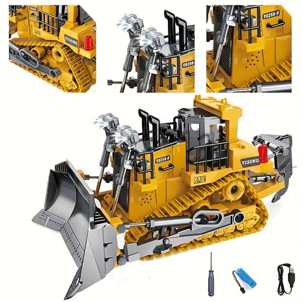 RC Bulldozer 9-Channel 2.4GHz Remote Control | Indoor Outdoor RC Construction Toy, Birthday & Christmas Gift for Boys Ages 6+ | Multifunctional Engineering - product image 5