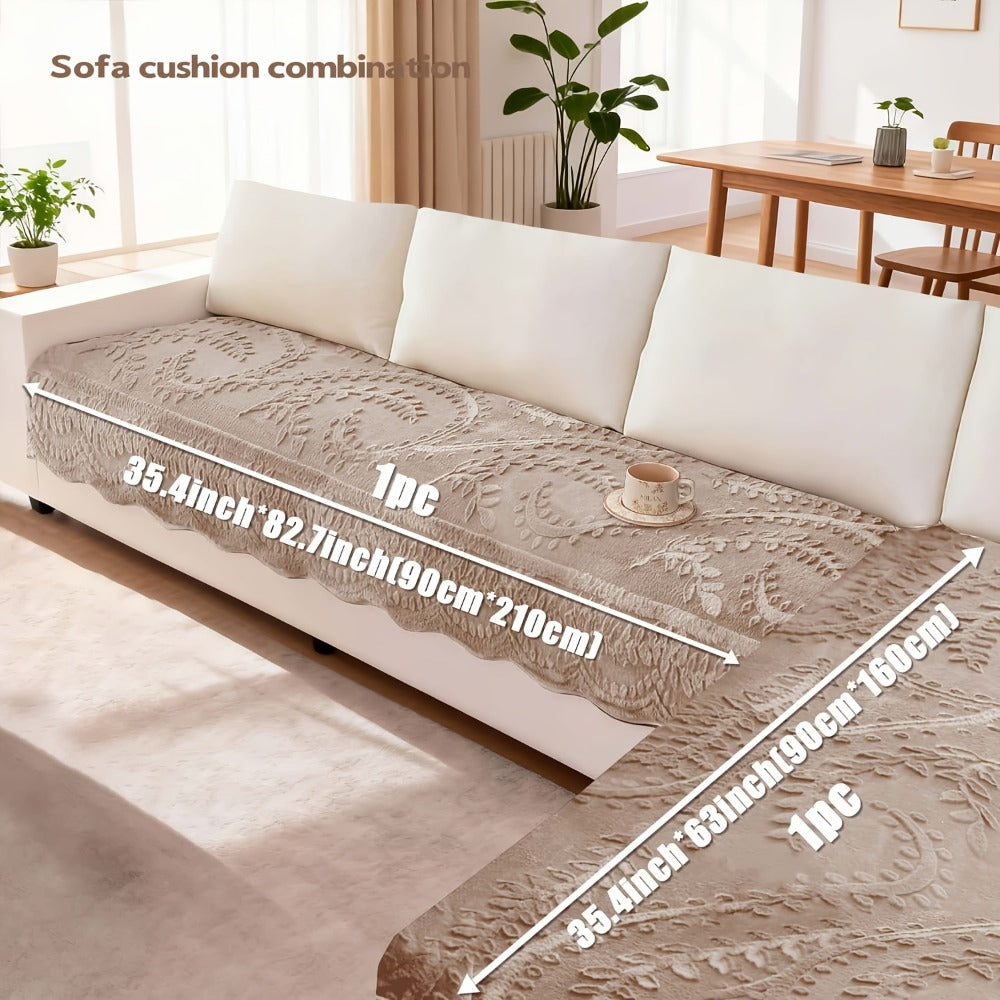 Faux Rabbit Fur Sofa Cover Thickened Quilted Plush Warm Non-Slip Machine Washable Pet Friendly Breathable Sofa Cushion for Living Room Bedroom Office - 2 3 Seater Large - product image 19