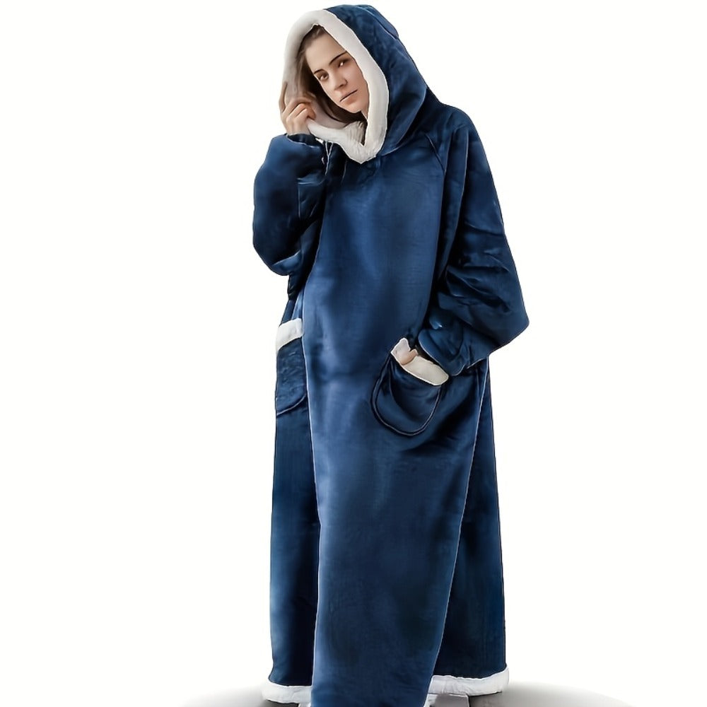 Wearable Blanket Hoodie – Oversized Flannel Sweatshirt Blanket with Pockets for Women & Men, 450-500gsm Thick Warm Winter Cozy - product image 19