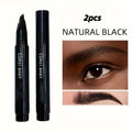 Eyebrow Pencil 2-Pack Multi-Fork Tip Waterproof — 4 Shades Natural Hair Stroke Effect Brow Pen Smudge-Proof Long-Lasting Microblading Look Hairline Filler for Sparse Brows Beginner - product image 16