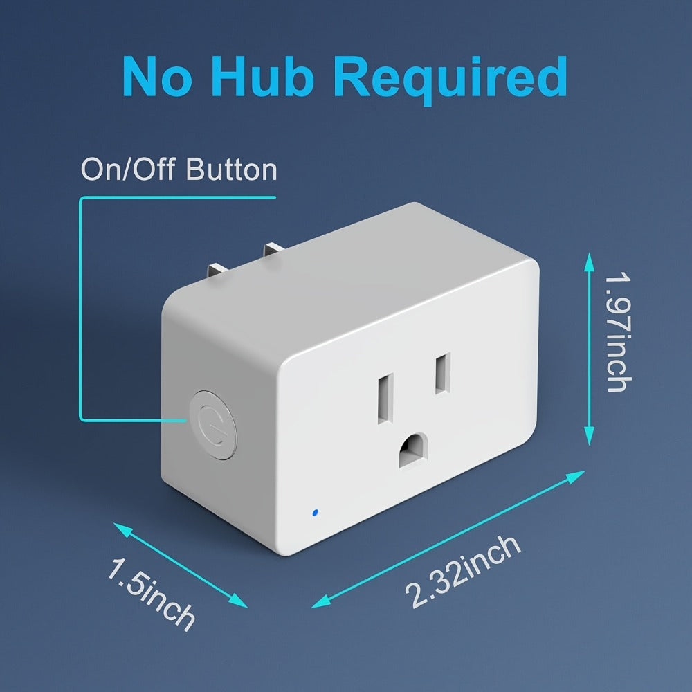 Smart Plug WiFi 15A with Timer Group Control App Remote Works with Alexa Google Home SmartThings Home Assistant Compatible Space-Saving Design 2 Pack 5 Pack - product image 2