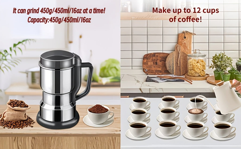 Electric Coffee Grinder 300W 25000RPM – 8-Blade Stainless Steel Spice & Grain Mill for Coffee Beans, Nuts, Spices | Home, Cafe & Camping - product image 28