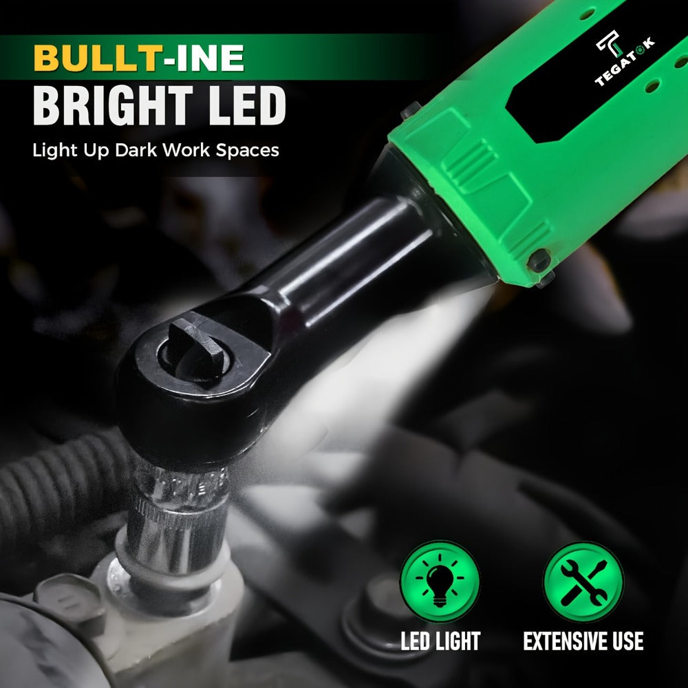 12V Cordless Ratchet Wrench Set 3/8" Drive | 40 Ft-lbs Torque, Variable Speed Trigger, Lithium-Ion Battery, 7 Sockets Included - product image 9