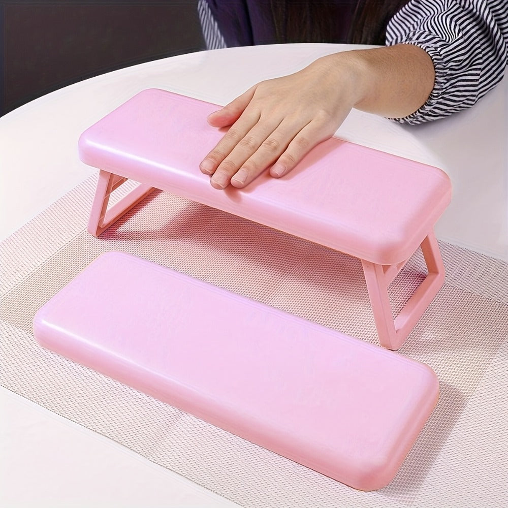 Folding Nail Armrest Hand Rest for Nail Technicians - Cushioned Wrist Support Pillow Bracket, Portable Manicure Table Stand, Professional Salon Nail Station Accessory, Pink White P - product image 14