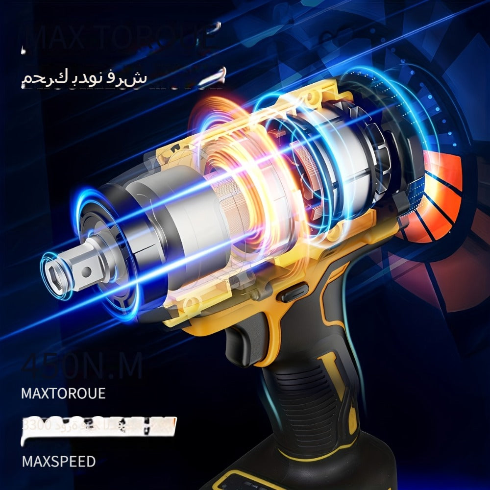 Cordless Impact Wrench 1/2 Inch Brushless – 450N.m 259Ft-lbs High Torque Impact Gun, 3300RPM Variable Speed, 12 Sockets, Fast Charger & Dual Battery Options for Auto Repair & Home  - product image 19