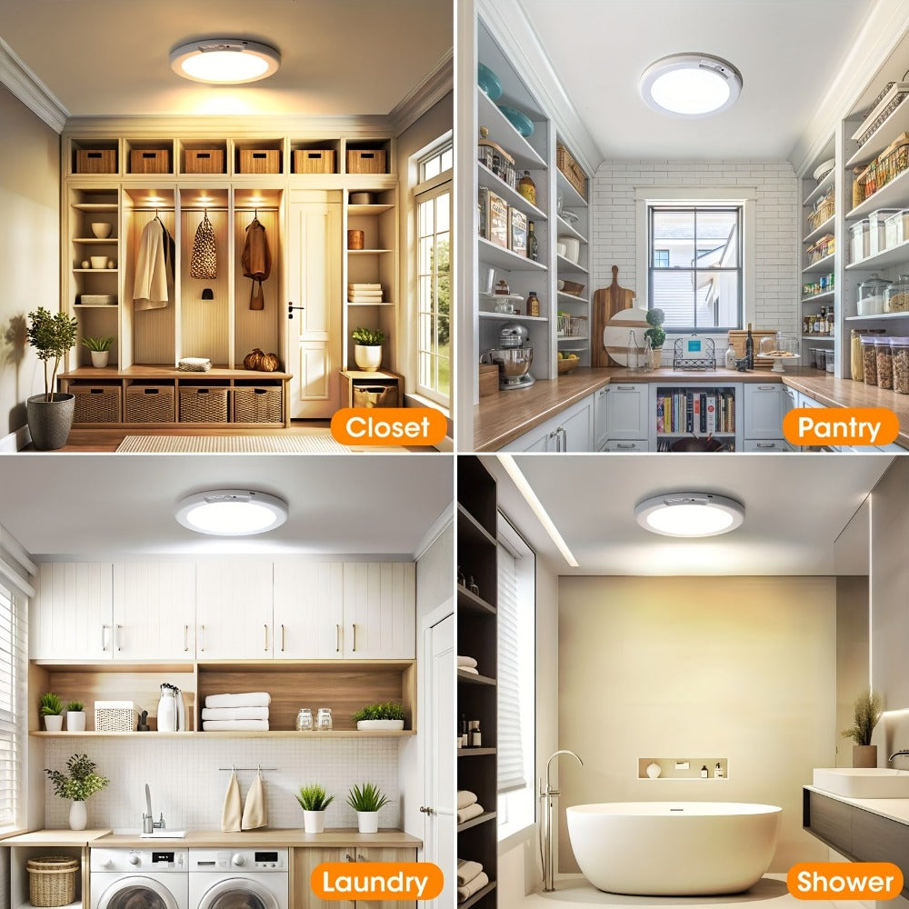 Rechargeable Ceiling Light No Wiring – Battery Operated LED Ceiling Light with Remote Control, Motion Sensor, Dimmable & Timer, Wireless Overhead Light for Bathroom Pantry Hallway  - product image 8