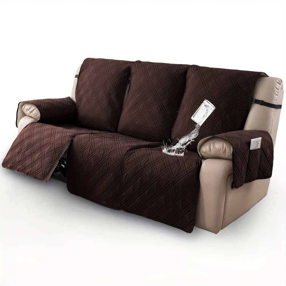 Waterproof Recliner Slipcover 3pcs Set | Non-Slip Quilted Elastic Recliner Chair Cover, Furniture Protector for Living Room Bedroom Office, 8 Colors - product image