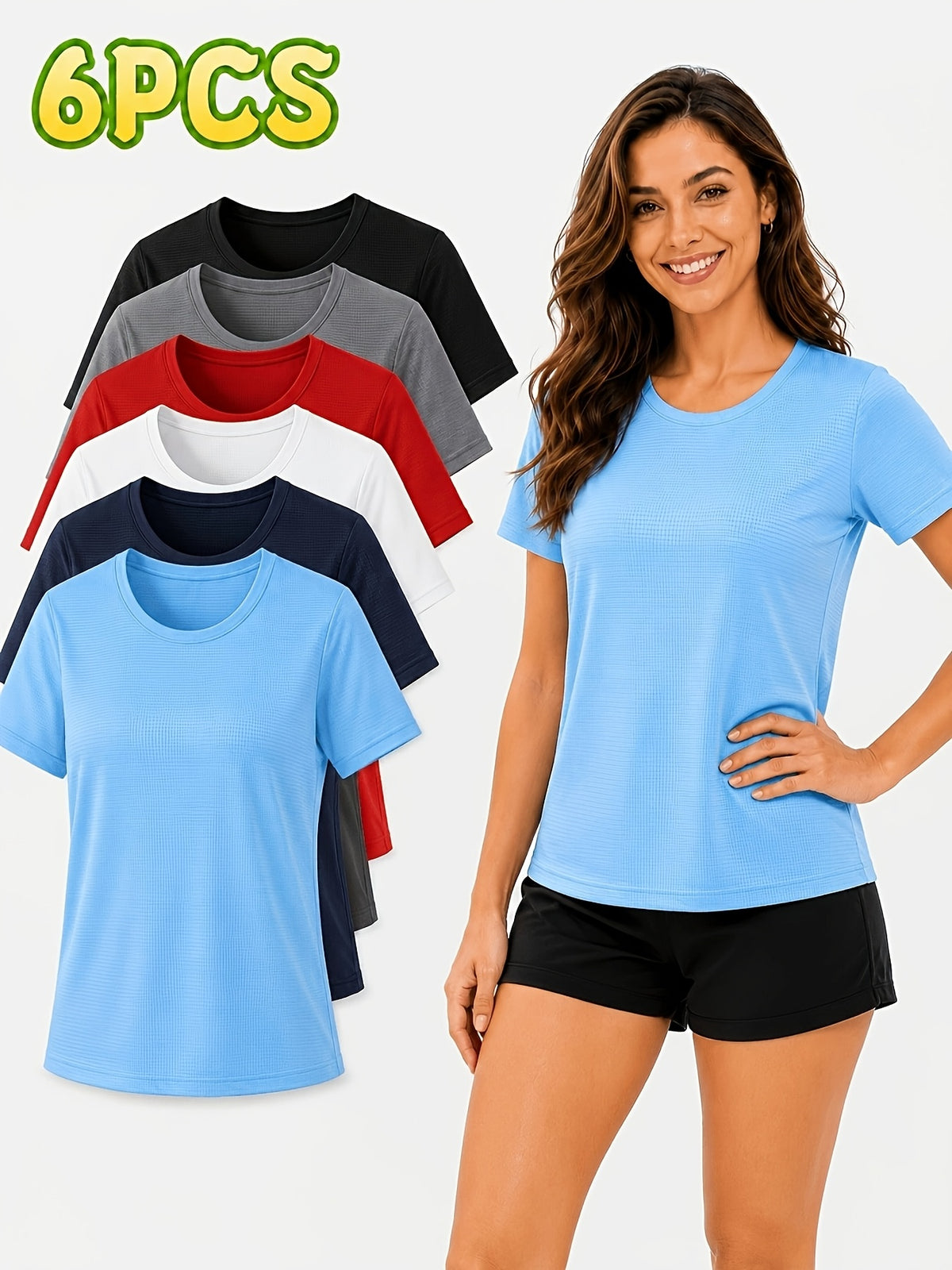 Women's 6-Pack Performance T-Shirts - Breathable, Moisture-Wicking, and Skin-Friendly for, Outdoor, and Everyday Comfort - product image 15